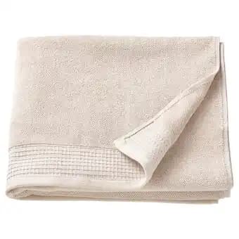 Vinarn Drap de bain, gris clair/beige, 70x140 cm