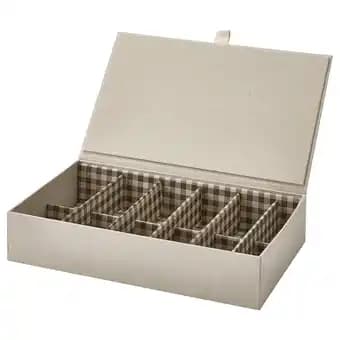 RÅgodling Rangement à compartiments, écru/beige, 30x18x6 cm