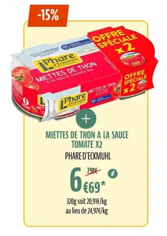 MIETTES DE THON A LA SAUCE TOMATE X2