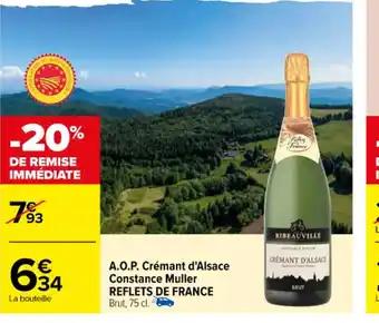 A.O.P. Crémant d'Alsace Constance Muller REFLETS DE FRANCE Brut, 75 cl.