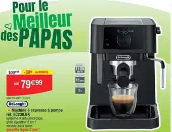 Delonghi - machine à expresso à pompe réf. ec230.bk