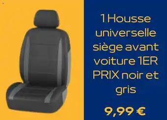 1 Housse universelle siège avant voiture 1ER PRIX noir et gris
