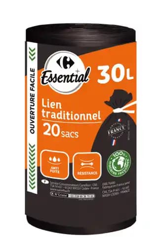 CARREFOUR 20 sacs poubelles 30 L