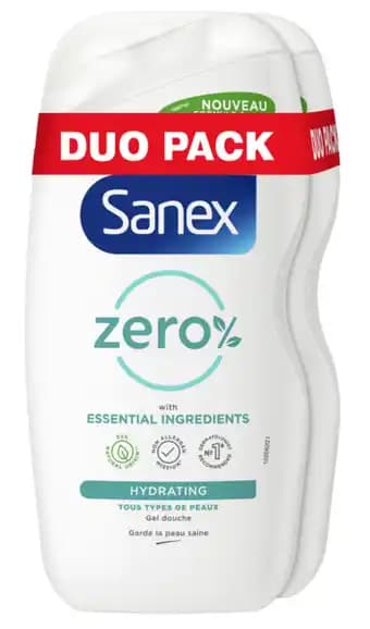SANEX Gel Douche Essentiel 0% Duo Pack