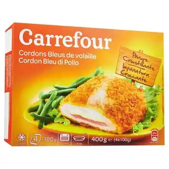 CARREFOUR Cordons bleus de volaille surgelés
