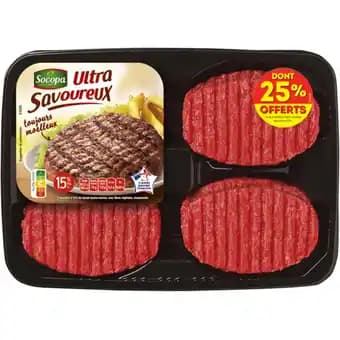 8 steaks hachés 15% M.G. Ultra Savoureux SOCOPA