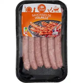 CARREFOUR CLASSIC' Saucisses de volaille