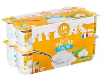 CARREFOUR CLASSIC' Yaourt nature sucré