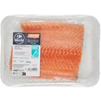 Filet de saumon avec peau sans arêtes ASC CARREFOUR Le Marché