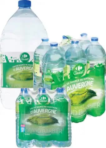 CARREFOUR CLASSIC' SUR TOUS LES PACKS D'EAU DE SOURCE DE MONTAGNE D'AUVERGNE CARREFOUR CLASSIC'