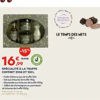 SPÉCIALITÉ À LA TRUFFE COFFRET 310G ET 10CL