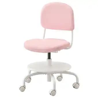 Vimund Chaise de bureau enfant, rose clair