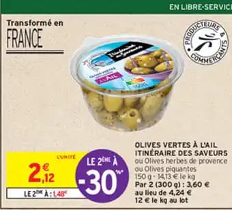 OLIVES VERTES À L'AIL ITINÉRAIRE DES SAVEURS