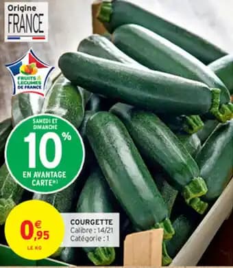 COURGETTE Calibre: 14/21 Catégorie : 1