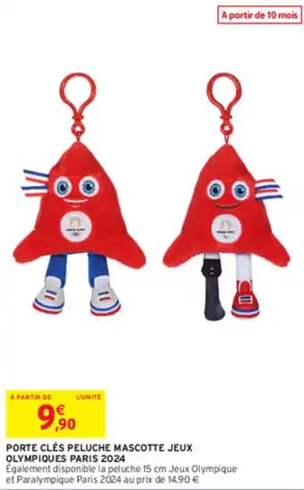 PORTE CLÉS PELUCHE MASCOTTE JEUX OLYMPIQUES PARIS 2024