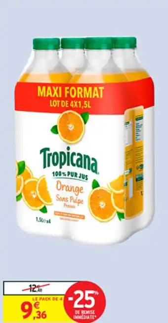 PUR JUS ORANGE SANS PULPE