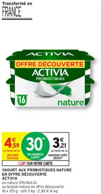 YAOURT AUX PROBIOTIQUES NATURE EN OFFRE DÉCOUVERTE