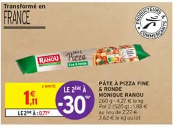 PÂTE À PIZZA FINE & RONDE MONIQUE RANOU 260 g