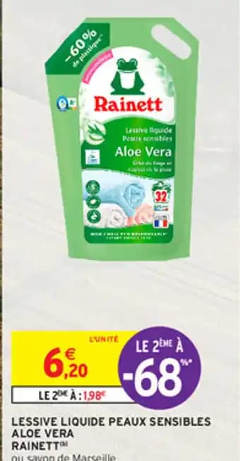 LESSIVE LIQUIDE PEAUX SENSIBLES ALOE VERA RAINETT
