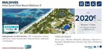 Promotion Exclusives de 1
            
        
        Maldives : Découvrez l'Offre incontournable