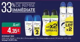 Promotion Exclusives de 1
            
        
        Dove déodorant : Découvrez l'Offre incontournable