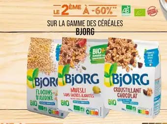 BJORG Le 2ème à -60% sur la gamme des céréales BJORG