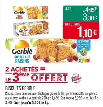 Promotion Exclusives de 8
            
        
        Biscuits gerble : Découvrez l'Offre incontournable