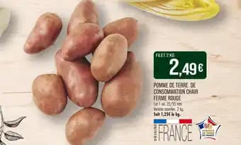 Pomme de terre de consommation chair ferme rouge