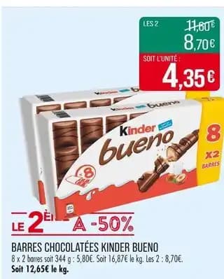 Kinder Barres chocolatées Bueno