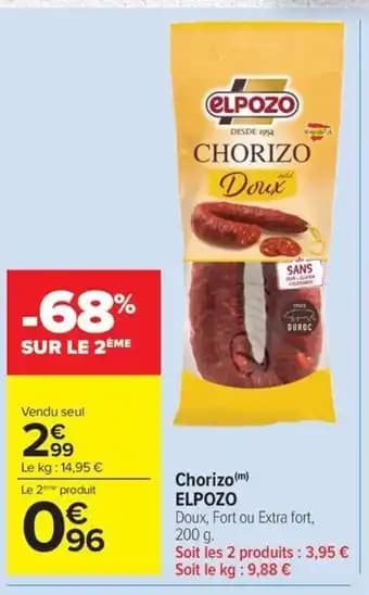 Promotion Exclusives de 20
            
        
        Chorizo : Découvrez l'Offre incontournable