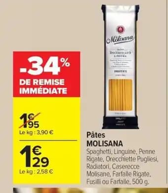 Promotion Exclusives de 3
            
        
        Molisana : Découvrez l'Offre incontournable
