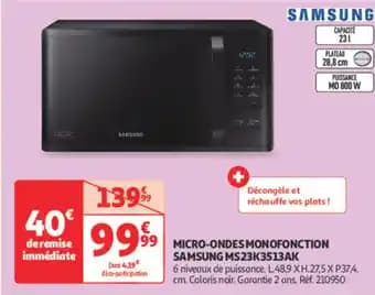 Promotion Exclusives de 36
Micro-ondes : Découvrez l'Offre incontournable