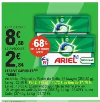 Promotion Exclusives de 44
Lessive capsules : Découvrez l'Offre incontournable