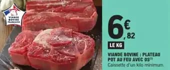 Viande bovine: plateau pot au feu avec os