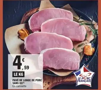 Pavé de longe de porc sans os 1 kg