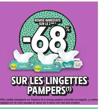Promotion Exclusives de 2
Pampers lingettes : Découvrez l'Offre incontournable