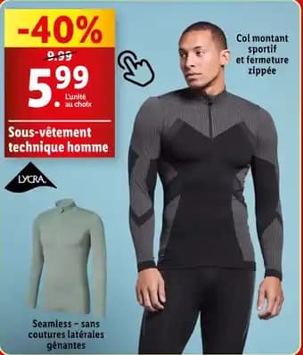 Sous-vêtement technique homme