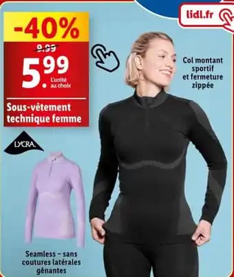 Sous-vêtement technique femme