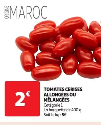 Tomates cerises allongées ou mélangées 400 g