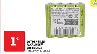 Lot de 4 piles alcalines lr6 ou lr03