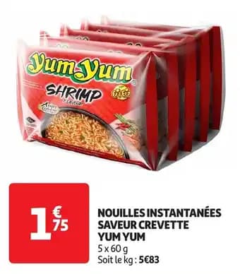YUM YUM Nouilles instantanées saveur crevette 5 x 60 g