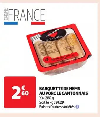 Barquette de nems au porc le cantonnais 280 g