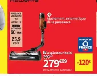 Promotion Exclusives de 15
Rowenta aspirateur balai : Découvrez l'Offre incontournable