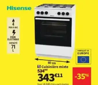 Promotion Exclusives de 1
Cuisinière mixte : Découvrez l'Offre incontournable