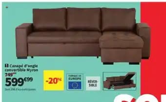 Canapé d'angle convertible Myron