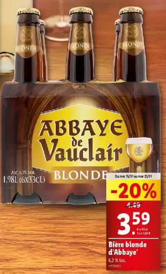 Promotion Exclusives de 6
Blonde d'abbaye : Découvrez l'Offre incontournable