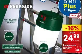 PARKSIDE Lampe sans fil 360°