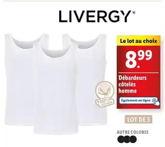 LIVERGY Débardeurs côtelés homme