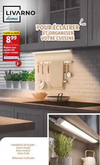 Livarno Réglette sous meuble LED à blanc variable