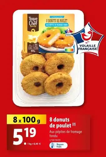 Toque du Chef 8 donuts de poulet